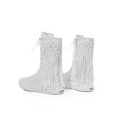 Lace Embroidery Flat Boots